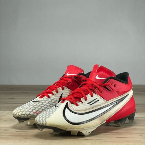 Nike Vapor Edge Elite 360 2 Low Mens 9.5 University Red White Football Cleats - Picture 3 of 10
